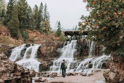gooseberry falls state park person near waterfalls two harbors